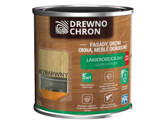Lakierobejca 2w1 bezbarwny 0,2 l Drewnochron