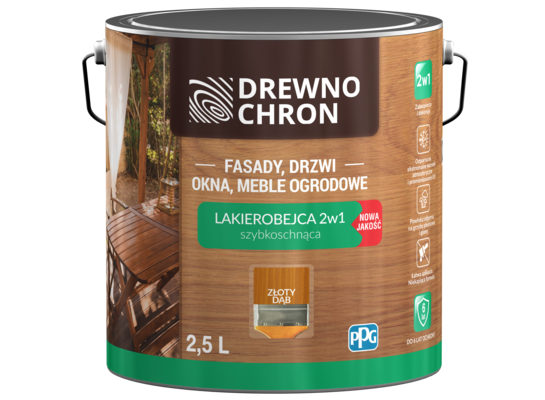 Lakierobejca 2w1 dąb złoty 2,5 l Drewnochron