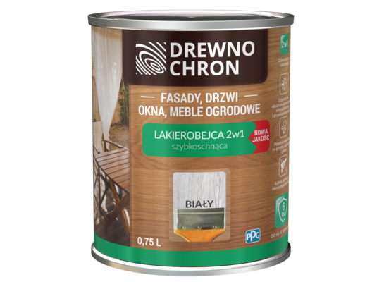 Lakierobejca 2w1 biały 0,75 l Drewnochron
