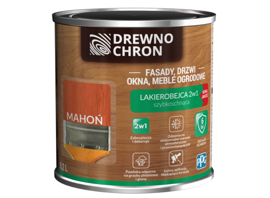 Lakierobejca 2w1 mahoń 0,2 l Drewnochron