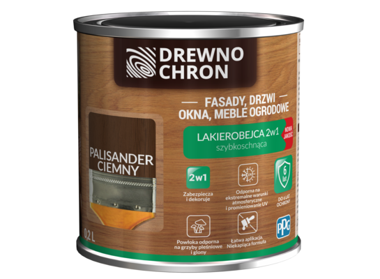 Lakierobejca 2w1 palisander ciemny 0,2 l Drewnochron