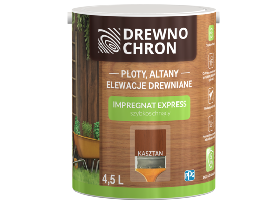 Impregnat EXPRESS szybkoschnący kasztan 4,5 l Drewnochron
