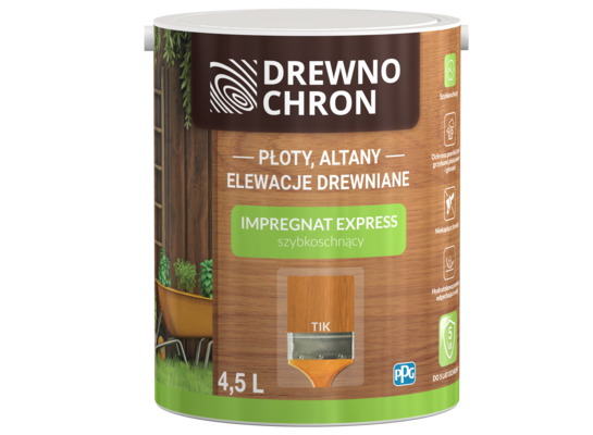 Impregnat EXPRESS szybkoschnący tik 4,5 l Drewnochron