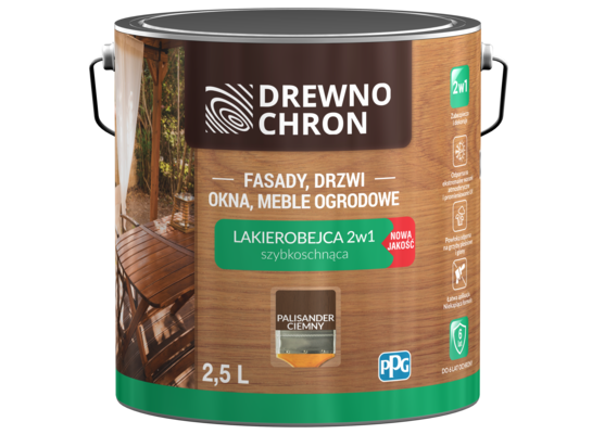Lakierobejca 2w1 palisander ciemny 2,5 l Drewnochron