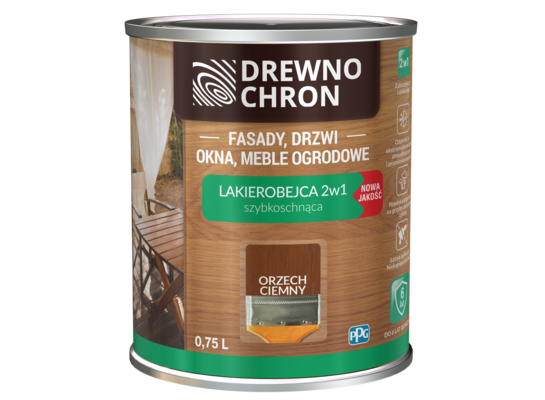 Lakierobejca 2w1 orzech ciemny 0,75 l Drewnochron