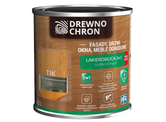 Lakierobejca 2w1 tik 0,2 l Drewnochron