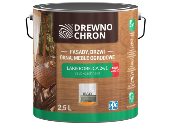 Lakierobejca 2w1 biały 2,5 l Drewnochron