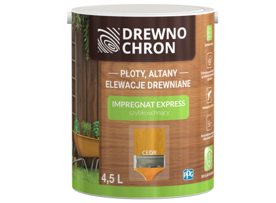 Impregnat EXPRESS szybkoschnący cedr 4,5 l Drewnochron