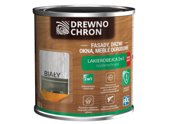 Lakierobejca 2w1 biały 0,2 l Drewnochron