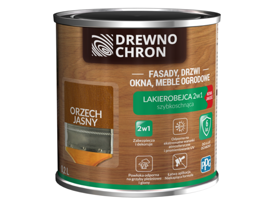Lakierobejca 2w1 orzech jasny 0,2 l Drewnochron