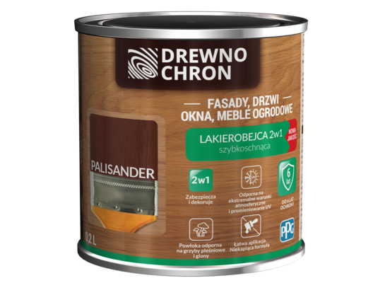 Lakierobejca 2w1 palisander ciemny 0,2 l Drewnochron