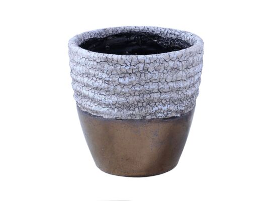 Osłonka ceramiczna 21 cm brązowo-biały