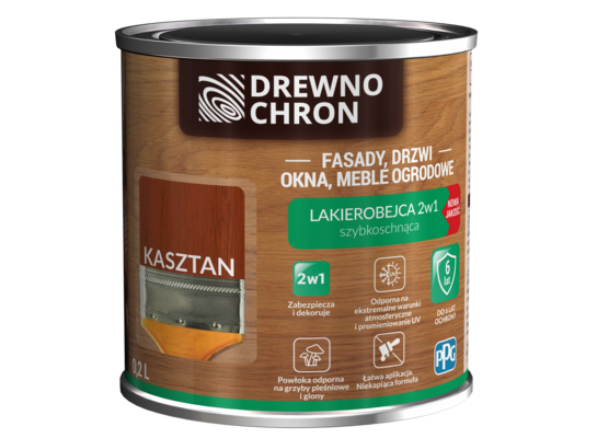 Lakierobejca 2w1 kasztan 0,2 l Drewnochron