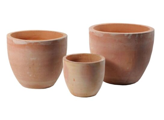 Doniczka ceramiczna 3 sztuki Whitewash Egg Pot terakota pomarańczowy