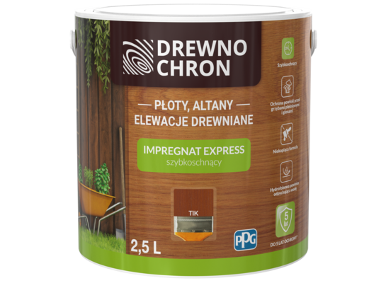 Impregnat EXPRESS szybkoschnący tik 2,5 l Drewnochron