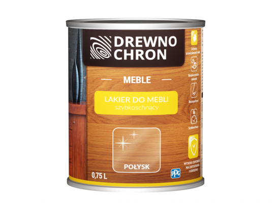 Lakier Do Mebli Bezbarwny połysk 0,75 l Drewnochron