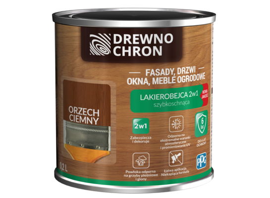 Lakierobejca 2w1 orzech ciemny 0,2 l Drewnochron