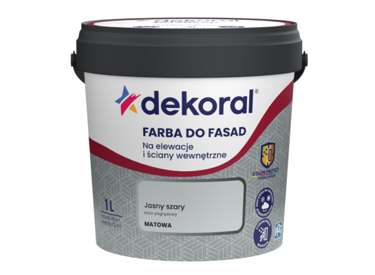 Farba DO FASAD Jasny szary 1 l Dekoral
