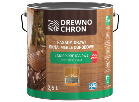 Lakierobejca 2w1 dąb naturalny 2,5 l Drewnochron