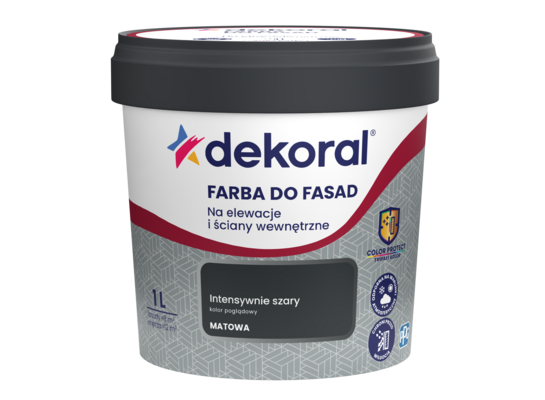 Farba DO FASAD Intensywnie szary 1 l Dekoral