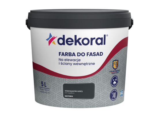 Farba DO FASAD Intensywnie szary 5 l Dekoral