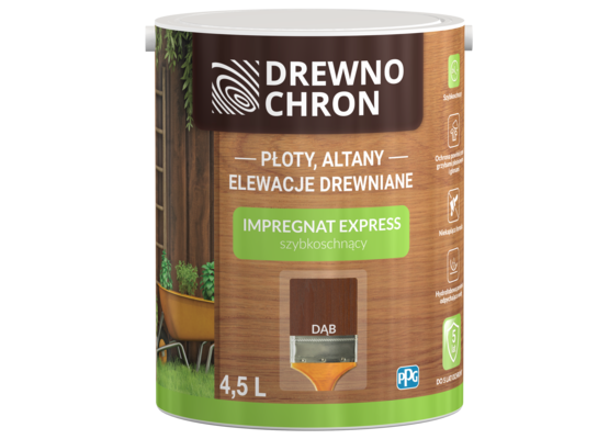 Impregnat EXPRESS szybkoschnący dąb 4,5 l Drewnochron