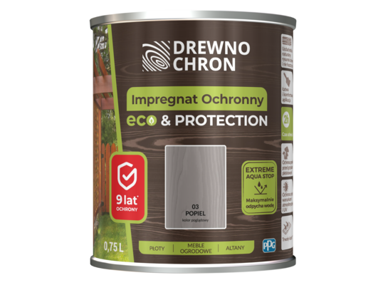 Impregnat ochronny ECO&PROTECTION popiel 0,75 l Drewnochron