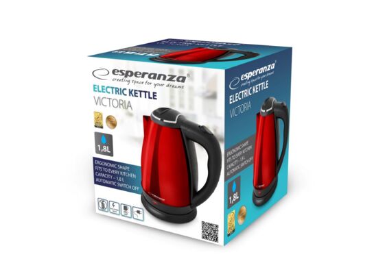 Czajnik elektryczny Victoria 1,8 l 1800 W czerwony Esperanza