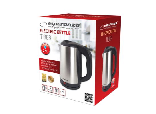 Czajnik elektryczny Tiber 2,5 l 2200 W matowy srebrny Esperanza