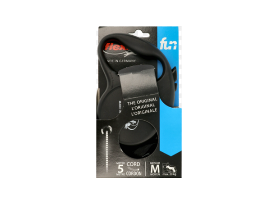 Smycz Fun New linka M 5 m 20 kg czarny flexi