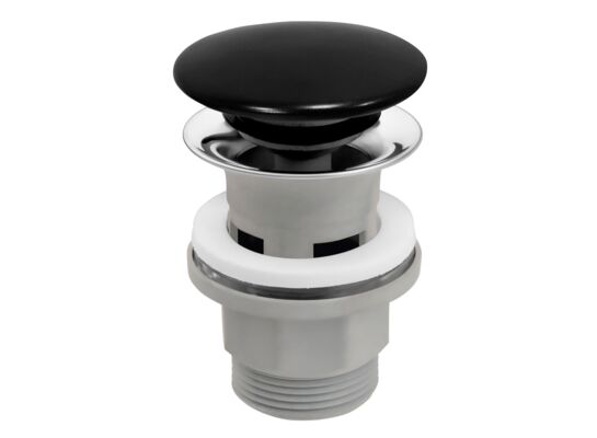 Zawór spustowy przelew G5/4" korek ceramiczny czarny