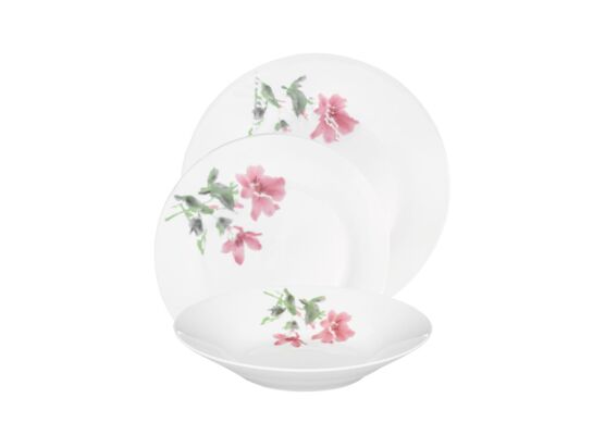 Serwis zestaw obiadowy dla 6 osób Domotti Fresa 18-elementowy porcelanowy biały