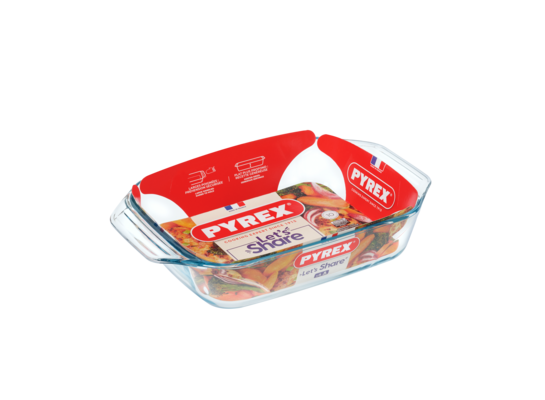 Brytfanna żaroodporna Let's share prostokątna 31 x 20 x 6 cm transparentny PYREX