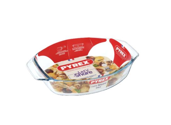 Brytfanna żaroodporna Let's share owalna 30 x 21 x 7 cm transparentny