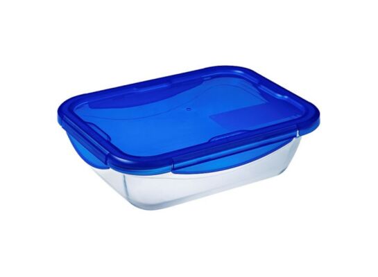 Naczynie żaroodporne Cook&Go prostokątne z plastikową hermetyczną pokrywką 0,8 l