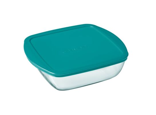 Naczynie żaroodporne Cook&Store kwadratowe z pokrywką 2,2 l transparentny