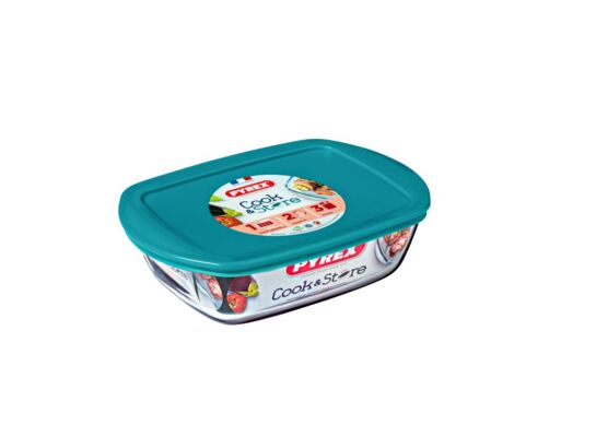 Naczynie żaroodporne Cook&Store prostokątne z pokrywką 2,5 l transparentny