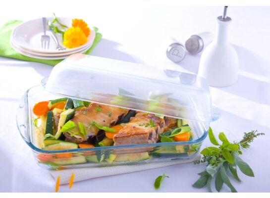 Naczynie żaroodporne Slow Cook prostokątne z pokrywą 5,2 l transparentny