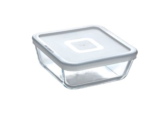 Pojemnik żaroodporny Cook&Freeze kwadratowy z plastikową pokrywką 0,85 l transparentny
