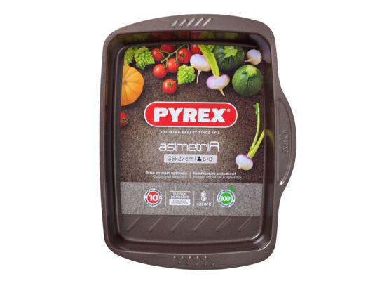 Prostokątna metalowa blacha Asimetria do pieczenia 35 x 27 cm brązowy