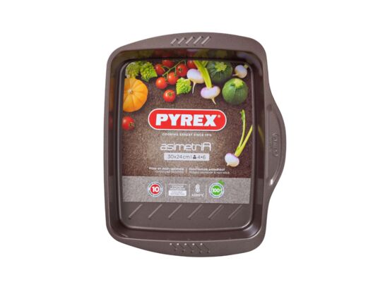 Prostokątna metalowa blacha Asimetria do pieczenia 30 x 24 cm brązowy