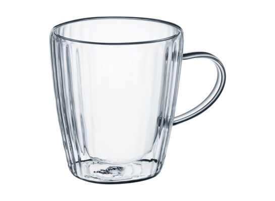 Zestaw 2 szklanek Curly termicznych z uchwytem 250 ml transparentny AMBITION