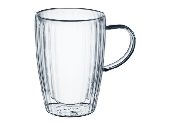 Zestaw 2 szklanek Curly termicznych z uchwytem 350 ml transparentny AMBITION