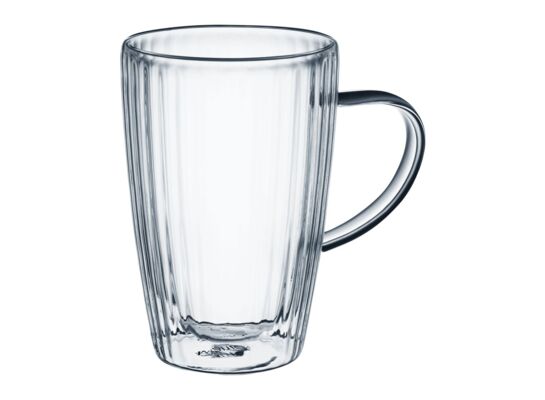 Zestaw 2 szklanek Curly termicznych z uchwytem 450 ml transparentny AMBITION