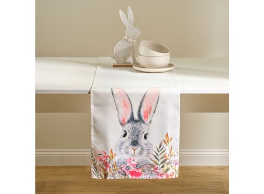 Bieżnik dekoracyjny Bunny Rabbit 35 x 180 cm biały