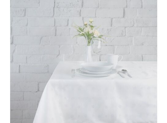 Obrus Hermosa kwiatek 130 x 180 cm biały