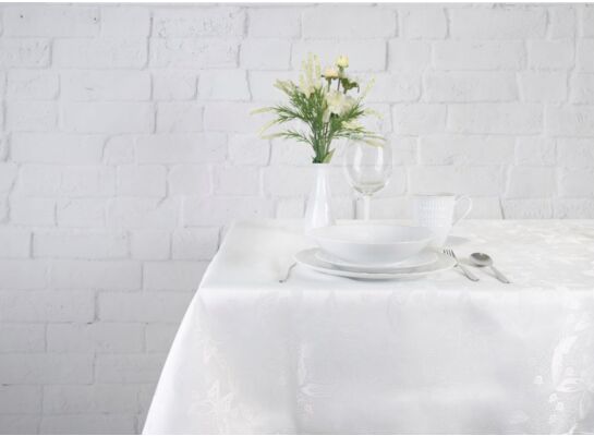 Obrus Hermosa motyle 130 x 180 cm biały