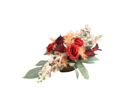 Stroik w podłużnej misie calla róża storczyk 77 x 48 cm