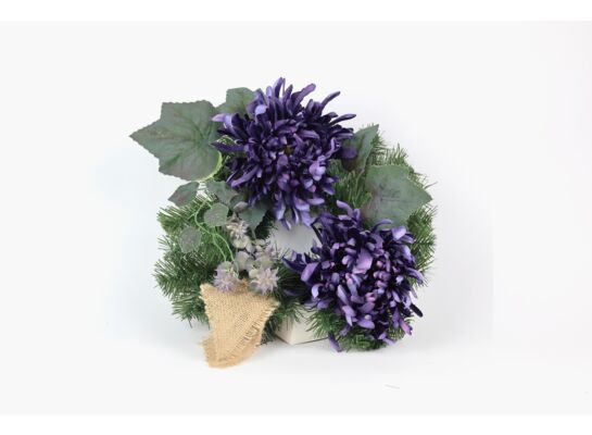 Stroik z 2 kwiatami 36 cm fioletowy