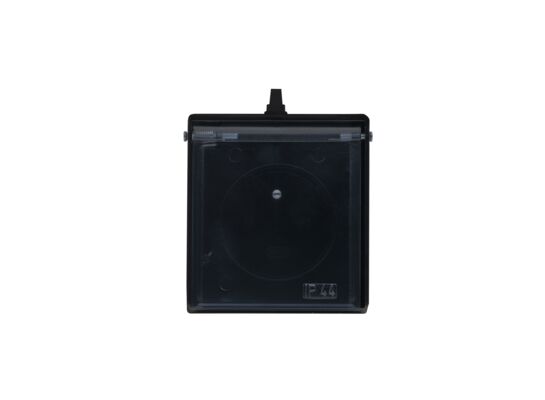 Gniazdo hermetyczne pojedyncze z uziemieniem GH-1 czarne dymna klapka